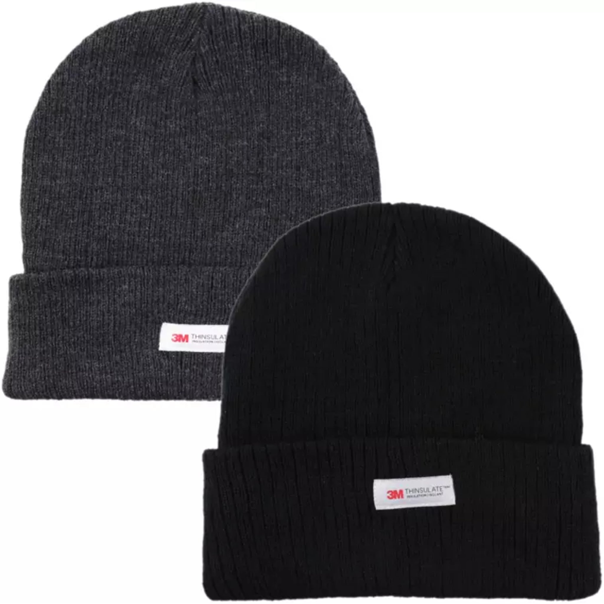 Men's Elite Heat black and charcoal grey beanie hat with 3M Thinsulate insulation for warmth in cold weather